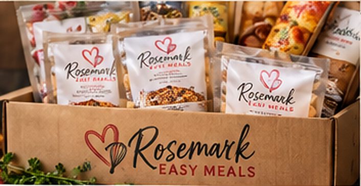 A Rosemark Easy Meals box packed with mix pouches